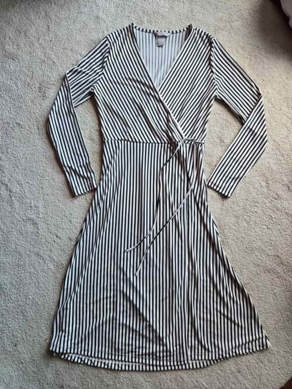 H&M Black & White Striped Dress